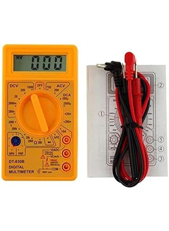 جهاز قياس الجهد الكهربائي الرقمي متعدد القياسات بشاشة LCD - سلك البطارية (DT830D) - Image 1